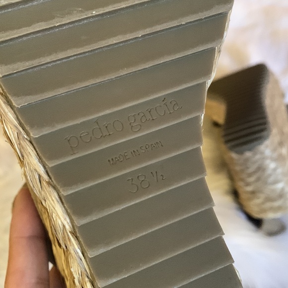 NWOT Pedro Garcia braided raffia wedge platform sandals size 38.5 - Picture 13 of 15